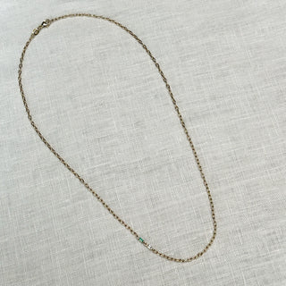 Delicate Emerald and Diamond Asymmetrical Necklace