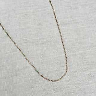 Delicate Emerald and Diamond Asymmetrical Necklace