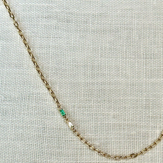 Delicate Emerald and Diamond Asymmetrical Necklace