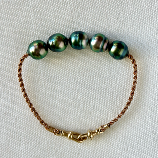 5 Pearl Bracelet in 14K